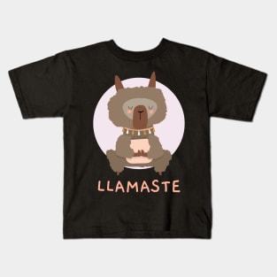 Llamaste Yoga Llama Kids T-Shirt